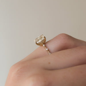The Penelope Set With A 1 Carat Elongated Cushion Lab Diamond