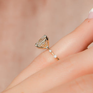 The Penelope Set With A 1 Carat Elongated Cushion Lab Diamond