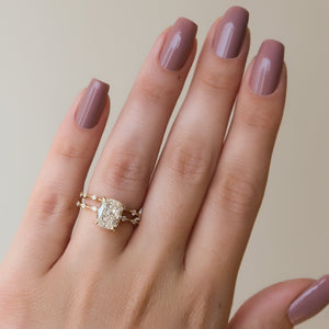 The Penelope Set With A 1 Carat Elongated Cushion Lab Diamond