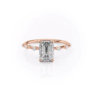 The Penelope Set With A 1.5 Carat Emerald Moissanite