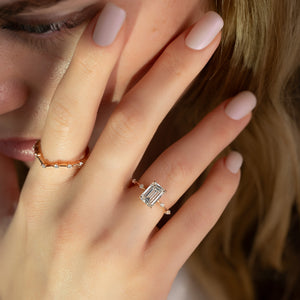 The Penelope Set With A 3.5 Carat Emerald Moissanite