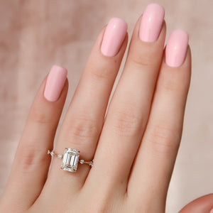 The Penelope Set With A 3.5 Carat Emerald Moissanite
