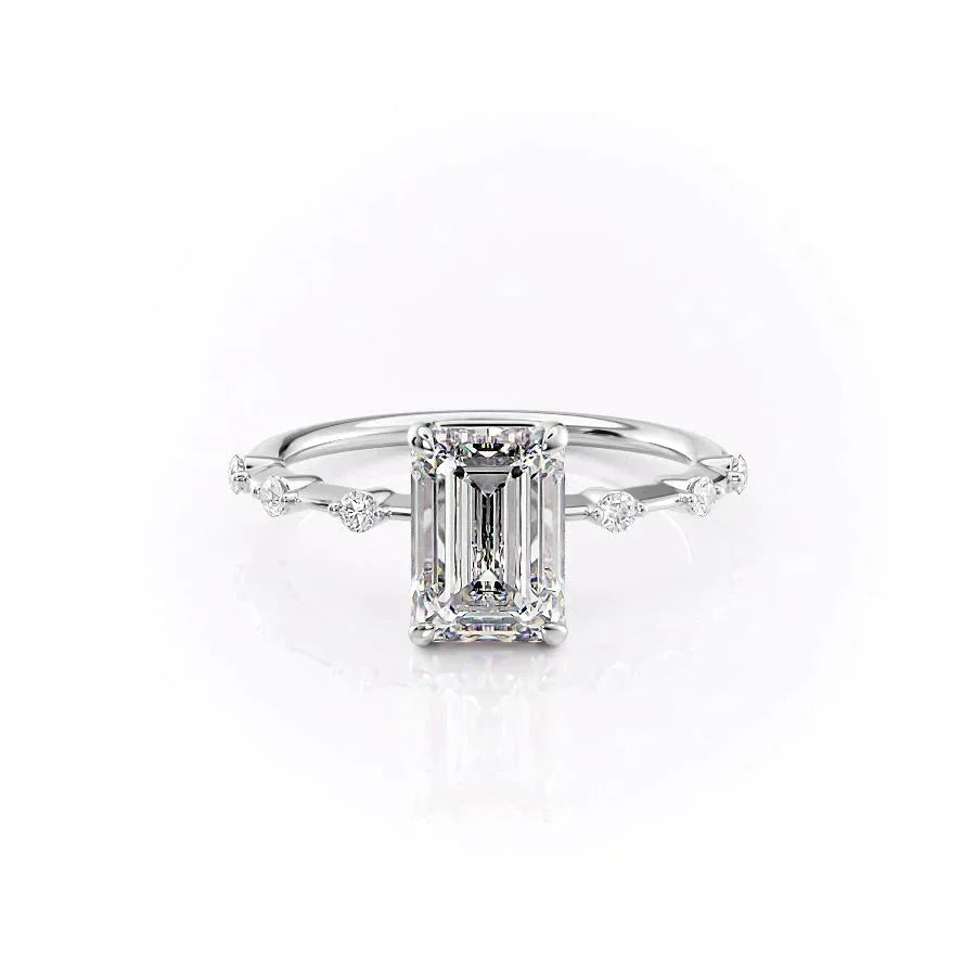 The Penelope Set With A 3 Carat Emerald Lab Diamond