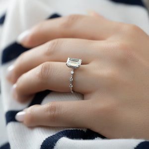 The Penelope Set With A 1.5 Carat Emerald Lab Diamond