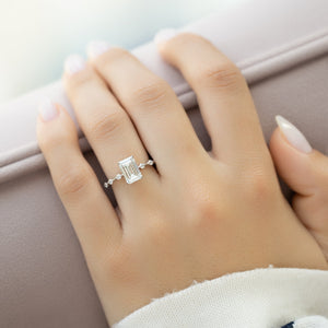 The Penelope Set With A 1.5 Carat Emerald Lab Diamond