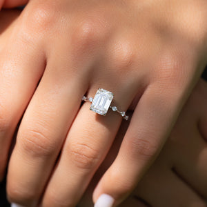 The Penelope Set With A 1.5 Carat Emerald Lab Diamond