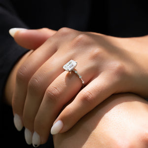 The Penelope Set With A 1.5 Carat Emerald Lab Diamond