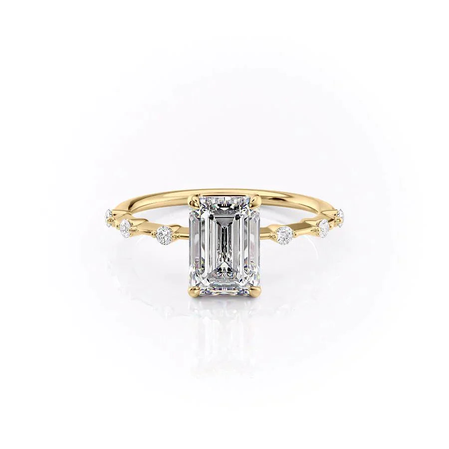 The Penelope Set With A 2.5 Carat Emerald Moissanite