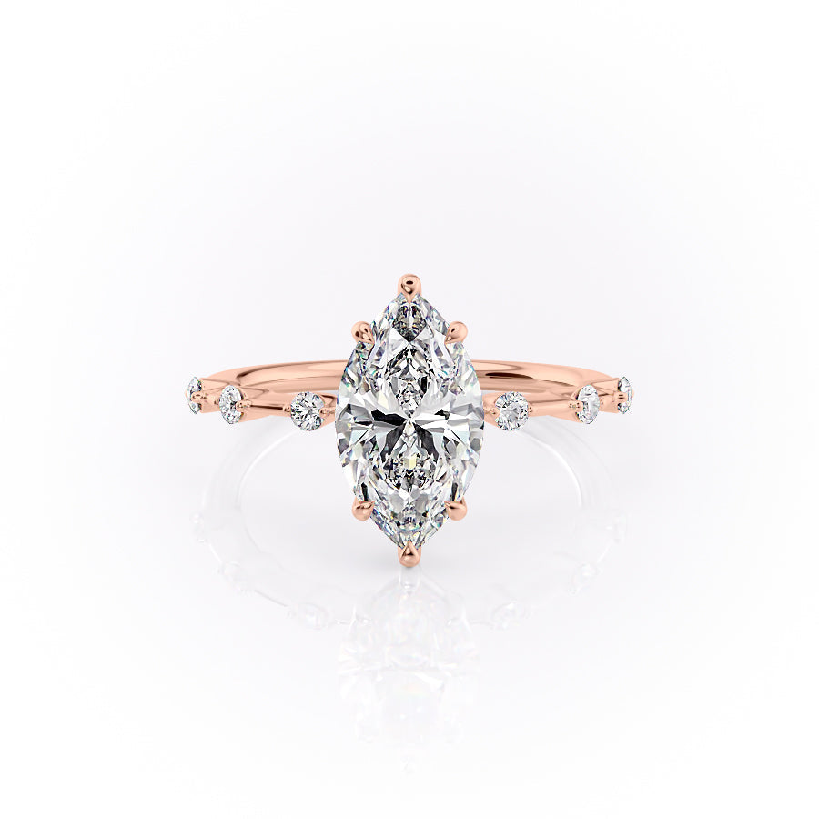 The Penelope Set With A 1 Carat Marquise Lab Diamond