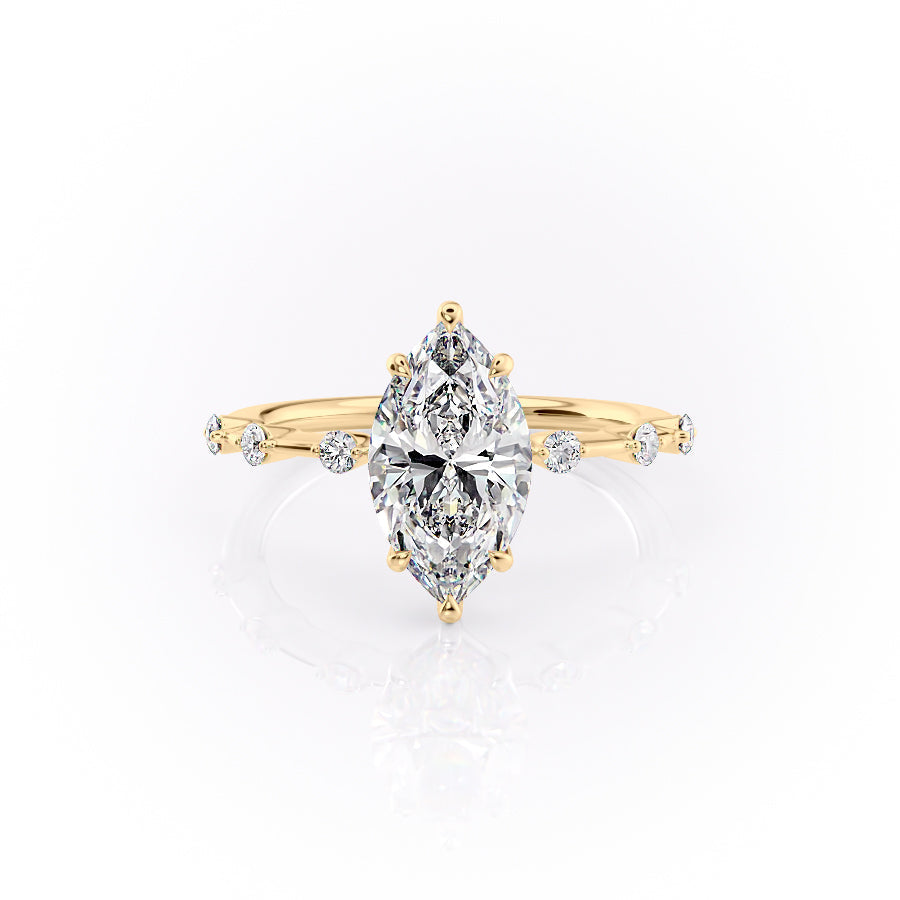 The Penelope Set With A 2 Carat Marquise Lab Diamond