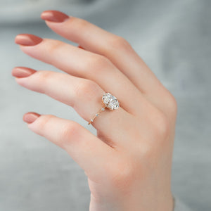 The Penelope Set With A 1.5 Carat Oval Lab Diamond