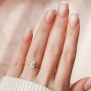 The Penelope Set With A 1.5 Carat Oval Lab Diamond