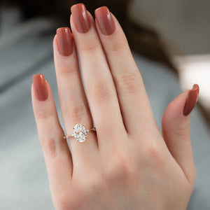 The Penelope Set With A 1.5 Carat Oval Lab Diamond