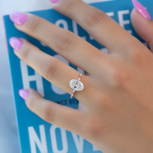 The Penelope Set With A 1.5 Carat Oval Lab Diamond