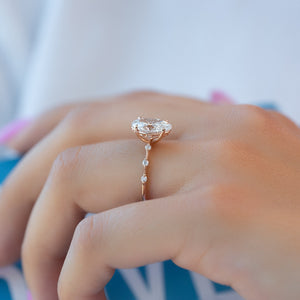 The Penelope Set With A 1.5 Carat Oval Lab Diamond