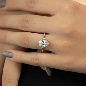 The Penelope Set With A 1.5 Carat Oval Lab Diamond