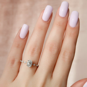 The Penelope Set With A 1.5 Carat Oval Lab Diamond