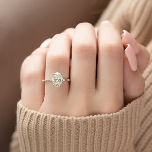 The Penelope Set With A 1.5 Carat Oval Lab Diamond