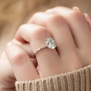 The Penelope Set With A 1.5 Carat Oval Lab Diamond