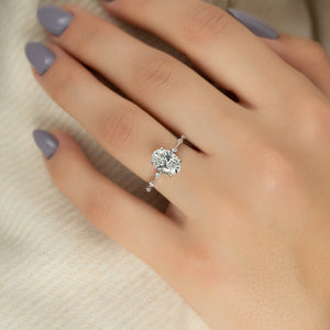 The Penelope Set With A 1.5 Carat Oval Lab Diamond