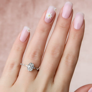 The Penelope Set With A 1.5 Carat Oval Lab Diamond
