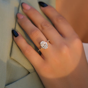 The Penelope Set With A 1 Carat Oval Lab Diamond