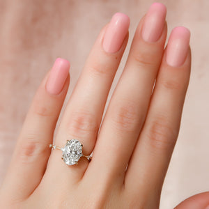 The Penelope Set With A 1 Carat Oval Lab Diamond