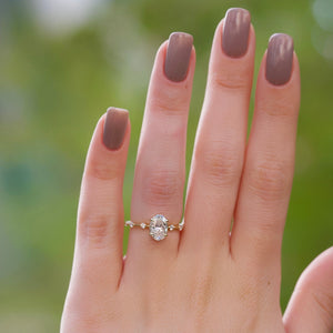 The Penelope Set With A 1 Carat Oval Lab Diamond