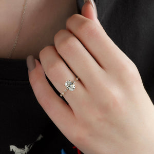The Penelope Set With A 1 Carat Oval Lab Diamond