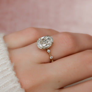 The Penelope Set With A 1 Carat Oval Lab Diamond