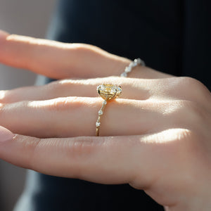 The Penelope Set With A 1 Carat Oval Lab Diamond