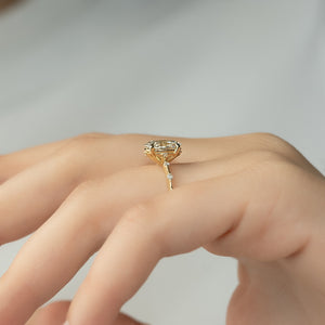 The Penelope Set With A 1 Carat Oval Lab Diamond