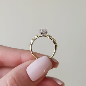 The Penelope Set With A 1 Carat Oval Lab Diamond