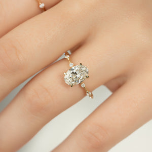 The Penelope Set With A 1 Carat Oval Lab Diamond