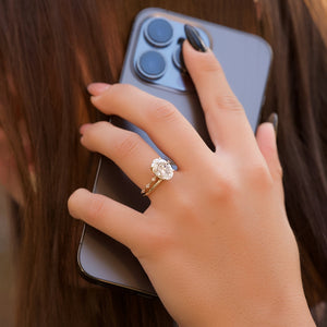 The Penelope Set With A 1 Carat Oval Lab Diamond