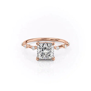 The Penelope Set With A 1.5 Carat Princess Lab Diamond