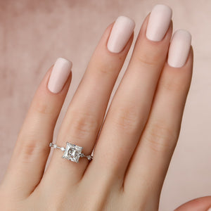 The Penelope Set With A 2.5 Carat Princess Lab Diamond
