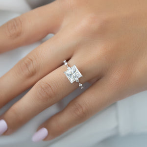The Penelope Set With A 2.5 Carat Princess Lab Diamond