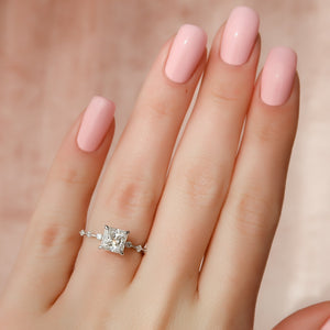 The Penelope Set With A 2.5 Carat Princess Lab Diamond