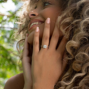 The Penelope Set With A 2.5 Carat Princess Lab Diamond