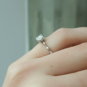 The Penelope Set With A 2.5 Carat Princess Lab Diamond