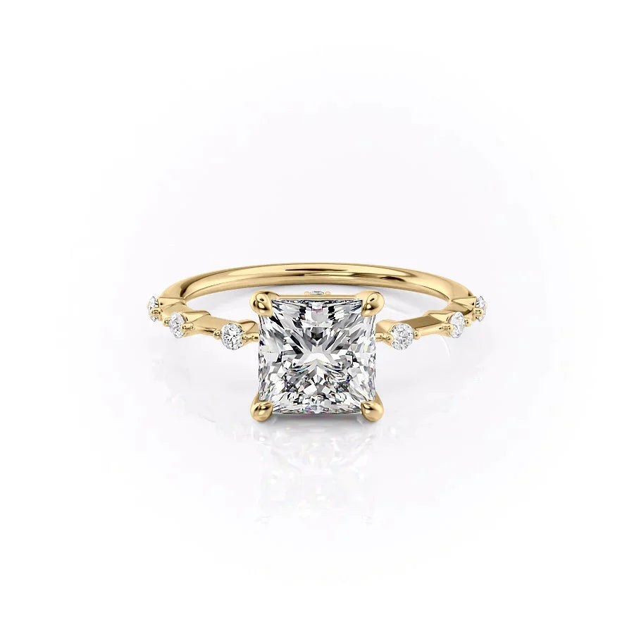 The Penelope Set With A 1 Carat Princess Lab Diamond