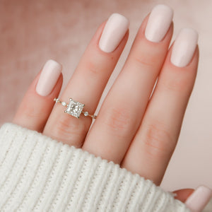 The Penelope Set With A 2 Carat Princess Lab Diamond