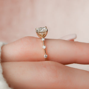The Penelope Set With A 2 Carat Princess Lab Diamond