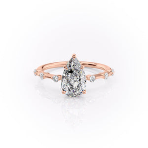 The Penelope Set With A 1 Carat Pear Lab Diamond