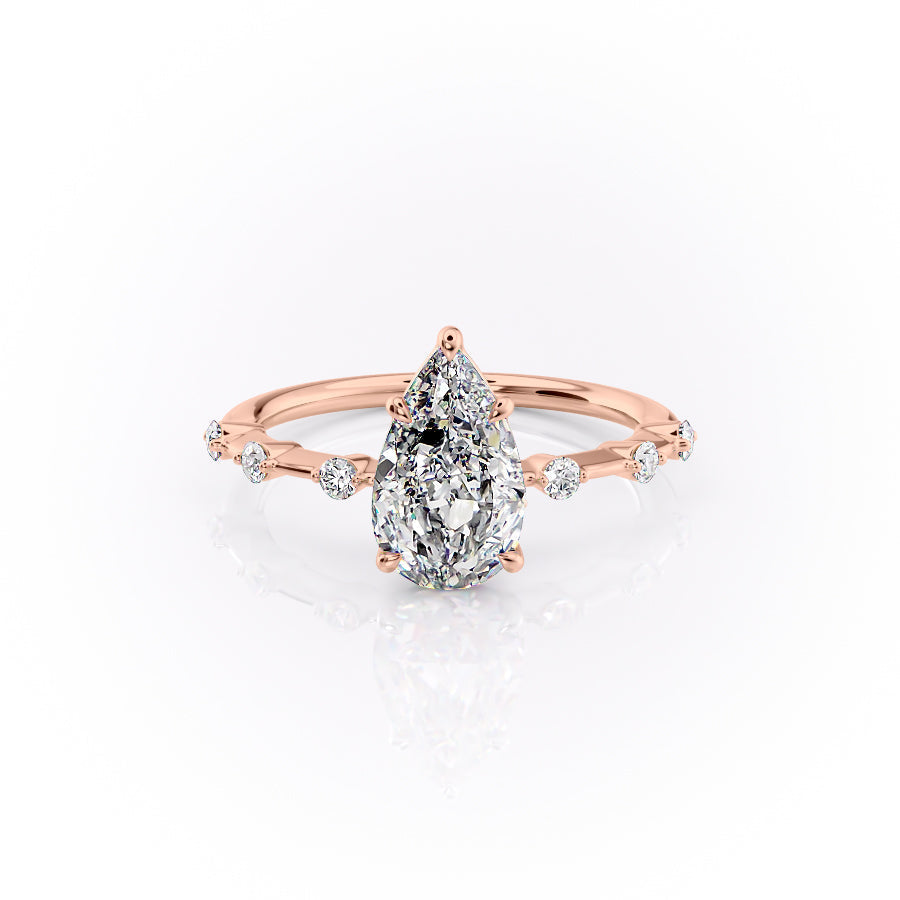 The Penelope Set With A 1.5 Carat Pear Moissanite
