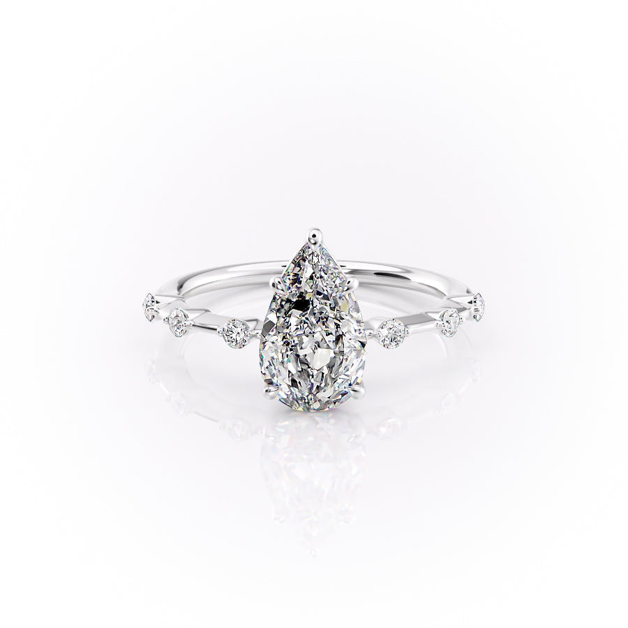 The Penelope Set With A 1.5 Carat Pear Lab Diamond