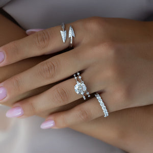 The Penelope Set With A 3.5 Carat Round Moissanite