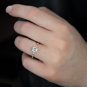 The Penelope Set With A 3.5 Carat Round Moissanite