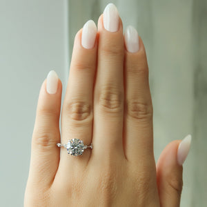 The Penelope Set With A 3.5 Carat Round Moissanite